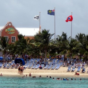 Flags representing Grand Turk and the two dock ships