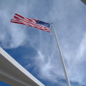 Flag over Arizona Memorial