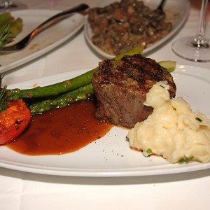 Filet Mignon/Mashed Potato/Asparagus at Chops Grille