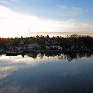 Sunset in the archipelago in Stockholm