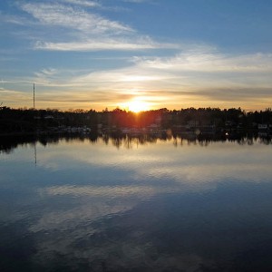 Sunset in the archipelago in Stockholm