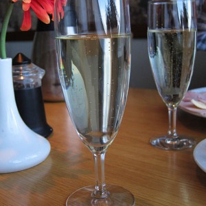 Sparkling wine for breakfast on Silja Symphony