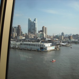 NY Harbor at Sailaway - view of Intrepid