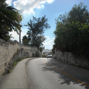 Road back to town - church in distance