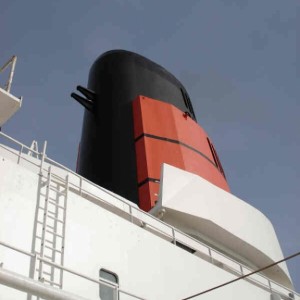 the lowered tenders give a clearer view of the funnel