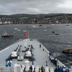 turning around to leave the dock