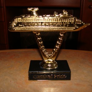 Solid Gold Plastic Ship on a Stick