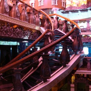 Glass Staircase to David's Steakhouse