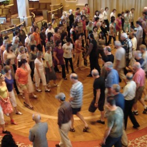 a rather crowded dance class