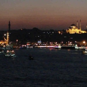 Istanbul skyline after sunset