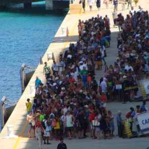 Still long lines to board