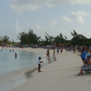 Looking up the beach