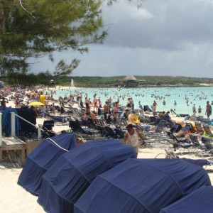 Looking down the beach towards the Oasis