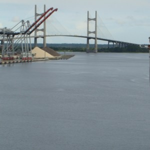 Approaching the Dames Point bridge