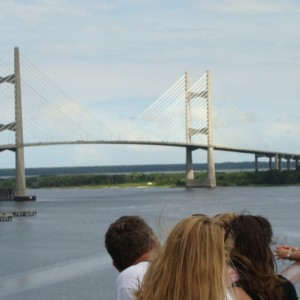 Approaching the Dames Point bridge