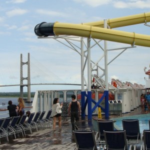 Approaching the Dames Point bridge