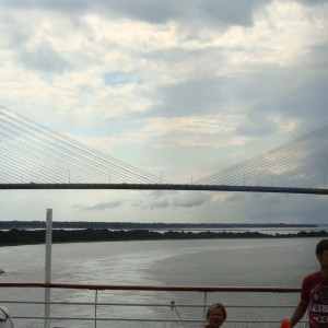 Leaving the Dames Point bridge behind