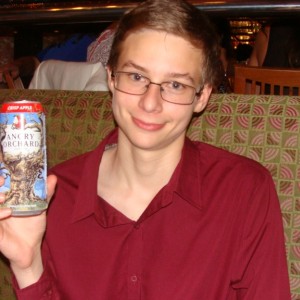 Ryan and Angry Orchard at dinner