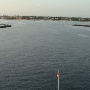 Approaching the entrance to the harbor