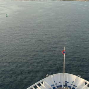 Approaching the entrance to the harbor