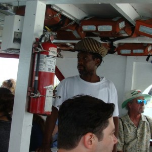 Tour guide on return ferry