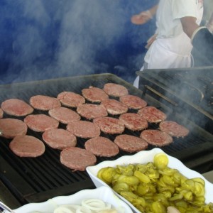 Cooking up the burgers