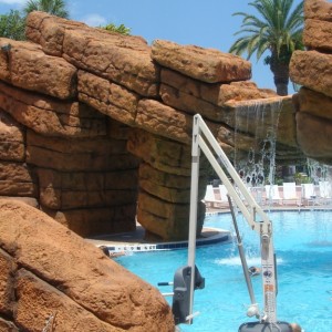 Radisson pool and waterfalls