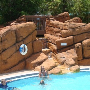 Radisson pool and waterfalls