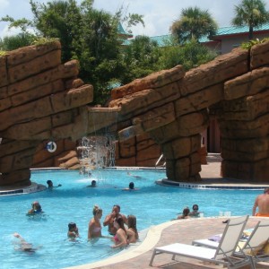 Radisson pool and waterfalls