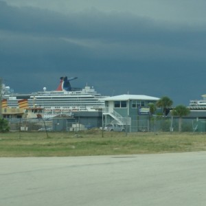 First view of ships in port