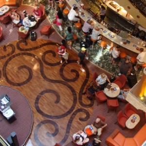 Looking down of the Flower Lobby and Bar