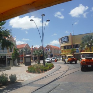 Weaving thru the streets of Oranjestad