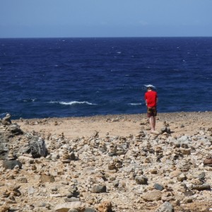 Ryan checks out the rock piles