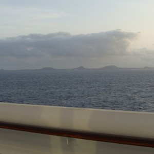 Curacao in the distance