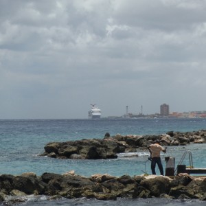 Carnival Liberty in the distance