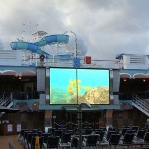 Roof is open over the Splendido Pool area