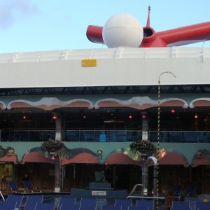 Roof is open over the Splendido Pool area