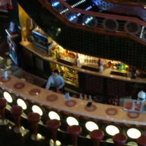 Looking down at the Lobby Bar