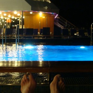 Liner Pool at night