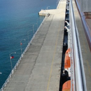 Looking forward towards the end of the pier