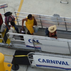 Passengers reboarding the ship