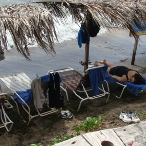 Looking down at our loungers