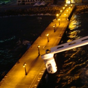 Nightime sailaway from St. Kitts