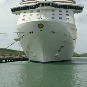 The Royal Princess docked in Antigua