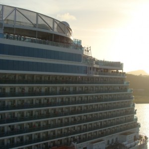 Royal Princess backs out of her berth