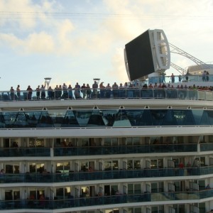 Royal Princess backs out of her berth