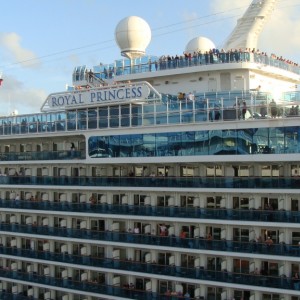 Royal Princess backs out of her berth