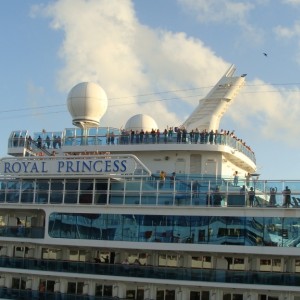 Royal Princess backs out of her berth