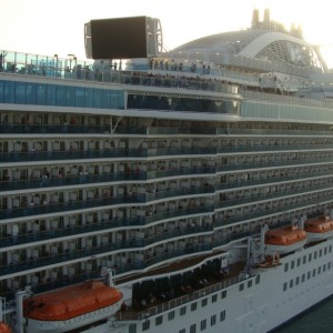 Royal Princess backs out of her berth