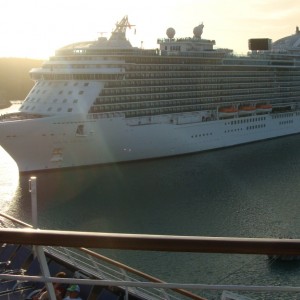 The Royal Princess spins around